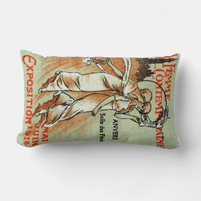 Coussin Rectangle Expo 1914 pour la femme moderne (Recto)