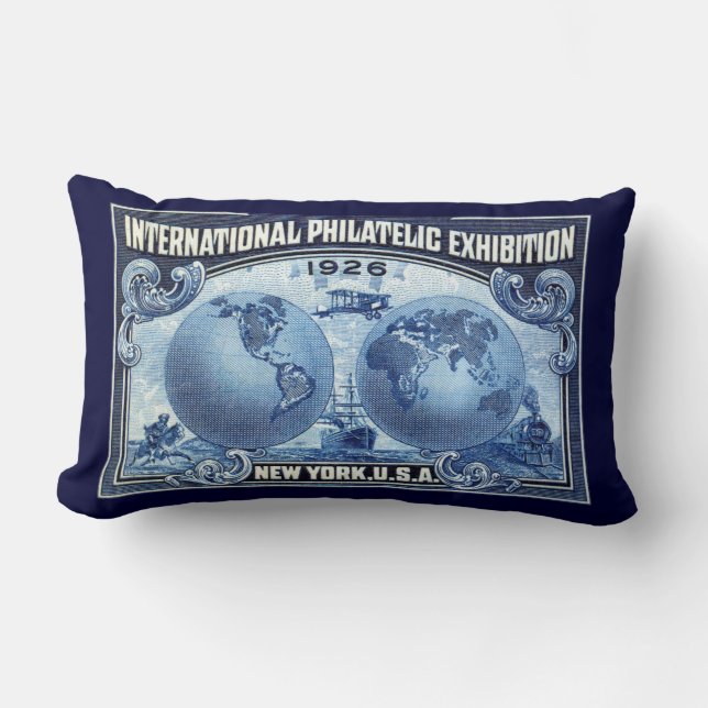 Coussin Rectangle Expo Philatélique Internationale de New York 1926 (Recto)