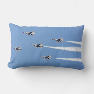 Coussin Rectangle F-16 Thunderbirds volant en formation à cinq avion
