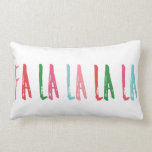 Coussin Rectangle Fa La La La Brush Lettres Noël<br><div class="desc">Ce coussin de vacances fantaisiste présente le sentiment de vacances "fa la la" dans une palette de couleurs joyeuses et lumineuses. Le dos du coussin est équipé d'un motif de coordination.</div>