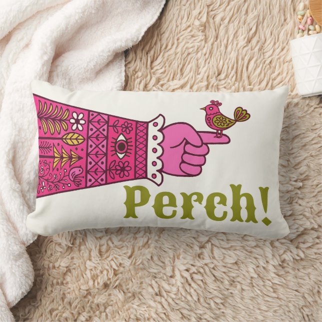 Coussin Rectangle Fab Retro Folk Art Pointing Hand Manicule (Couverture)