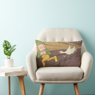 Coussin Rectangle Fable d'Ésope vintage Oie qui pond l'Œuf d'Or