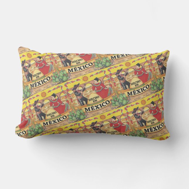 Coussin Rectangle "Fabriqué au Mexique" (Recto)