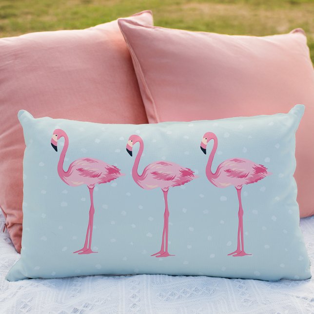Coussin Rectangle Fabrique Flamants roses roses Quirky Retro (Be a Flamingo in a flock of pigeons... )