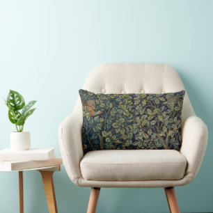 Coussin Rectangle Faisan d'arbre boisé William Morris