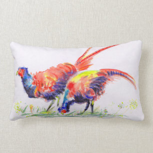 Coussin Rectangle Faisans de la Norfolk pour aquarelle