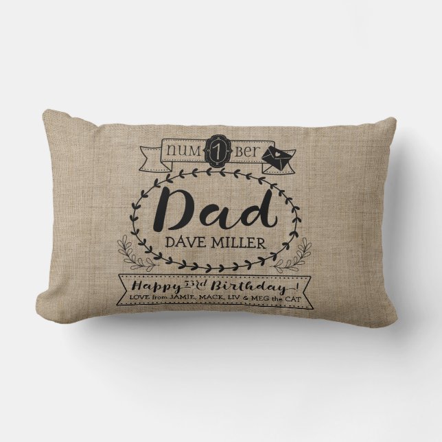 Coussin Rectangle Faites à votre propre numéro 1 monogramme mignon (Recto)