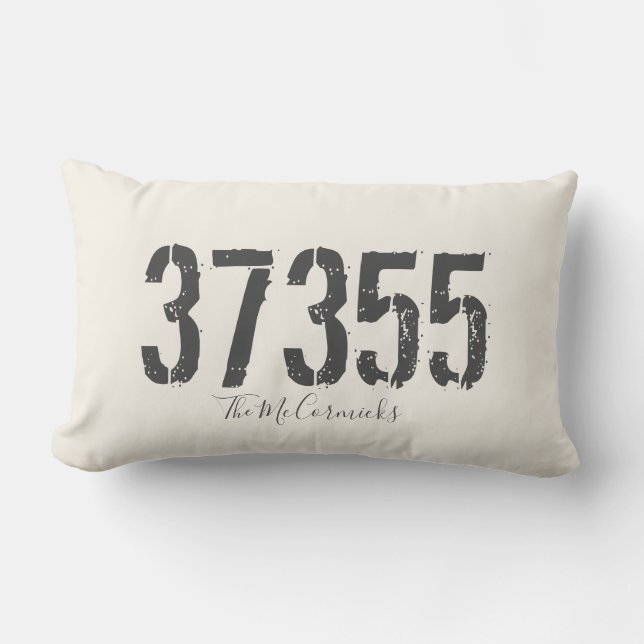 Coussin Rectangle Famille de codes Zip rustiques Lettrés personnalis (Recto)