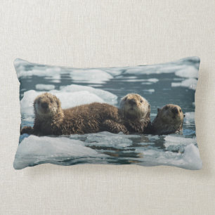 Coussin Rectangle Famille de loutre de mer
