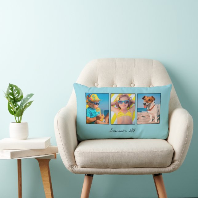 Coussin Rectangle Famille de trois photos (Chaise)