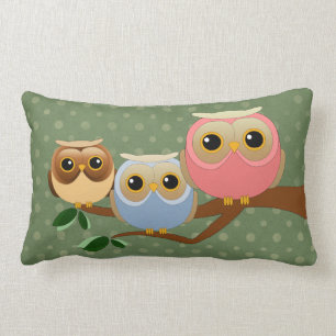 Coussin Rectangle Famille mignonne de hibou