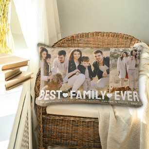 Coussin Rectangle Famille Texte superposer Meilleure famille Jamais