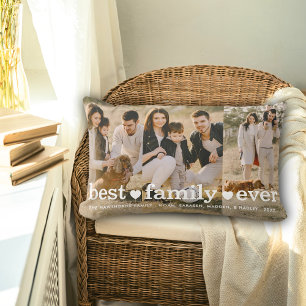 Coussin Rectangle Famille Texte superposer Meilleure famille Jamais 