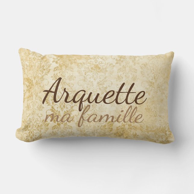 Coussin Rectangle Fancy French Ma Famille Personnalisable (Recto)