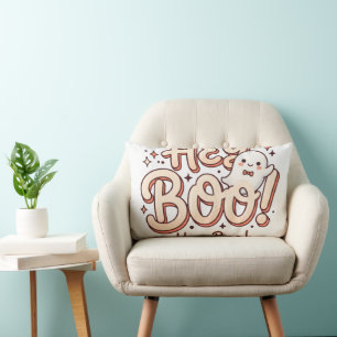 Coussin Rectangle Fantôme Rétro "Hey Boo!"