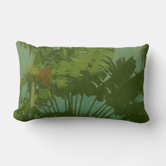 Coussin Rectangle Faux Vintage tissu tropical (Recto)