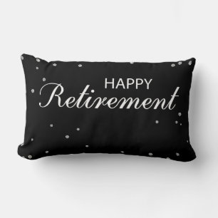 Coussin Rectangle Félicitations à la retraite Noir avec étincelle d'