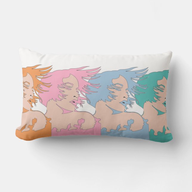 Coussin Rectangle Femme dans l'oreiller de vent (Recto)