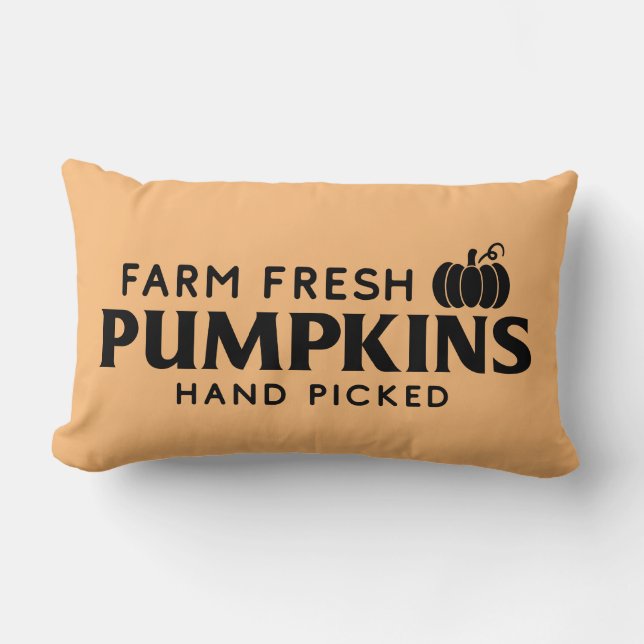 Coussin Rectangle Ferme Citrouilles frais avec Citrouille (Recto)