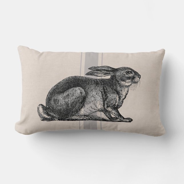 Coussin Rectangle Ferme de lapin vintage (Recto)