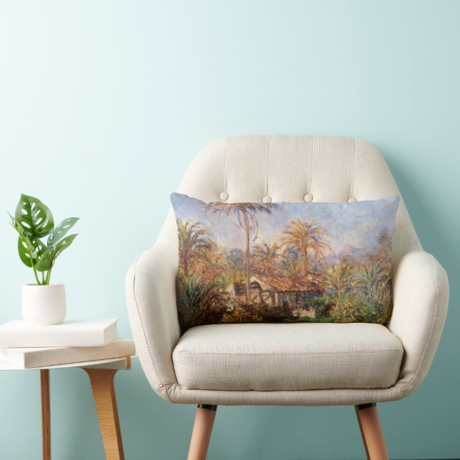 Coussin Rectangle Ferme de petit pays à Bordighera par Claude Monet (Chaise)