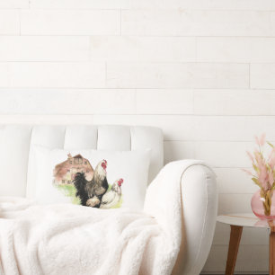 Coussin Rectangle Ferme Moderne Minimaliste Poulet Grange Ferme