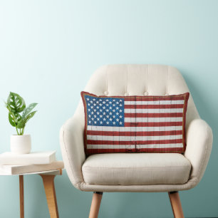 Coussin Rectangle Fermes American Flag Barn Mural