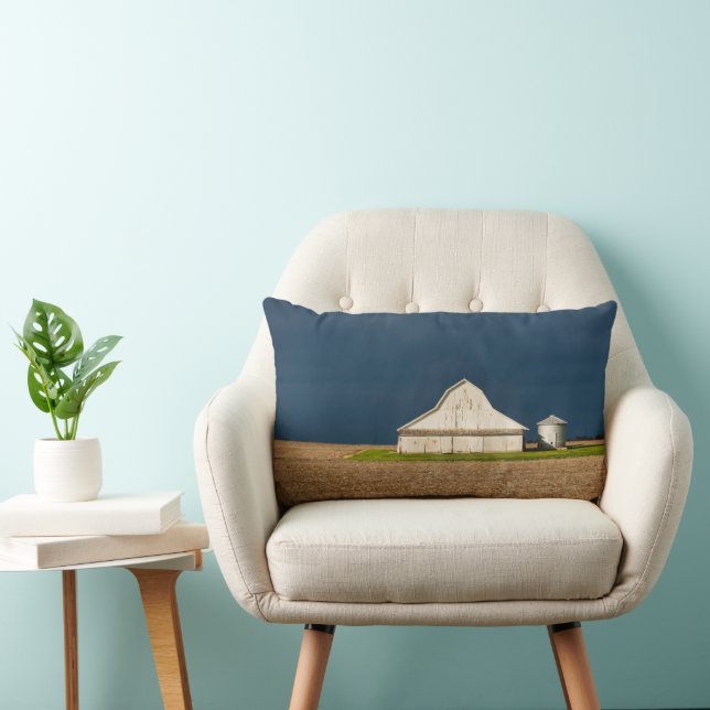 Coussin Rectangle Fermes | Grange blanche & Silo (Chaise)