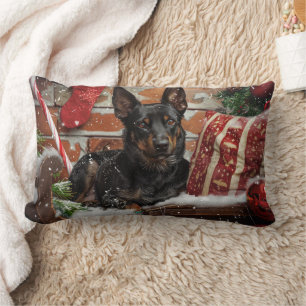 Coussin Rectangle Festival de Noël des chiens Kelpie australiens