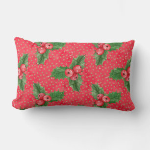 Coussin Rectangle Festive Holly Berries