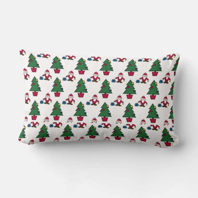 Coussin Rectangle Festive Santa Christmas Pillow (Verso)