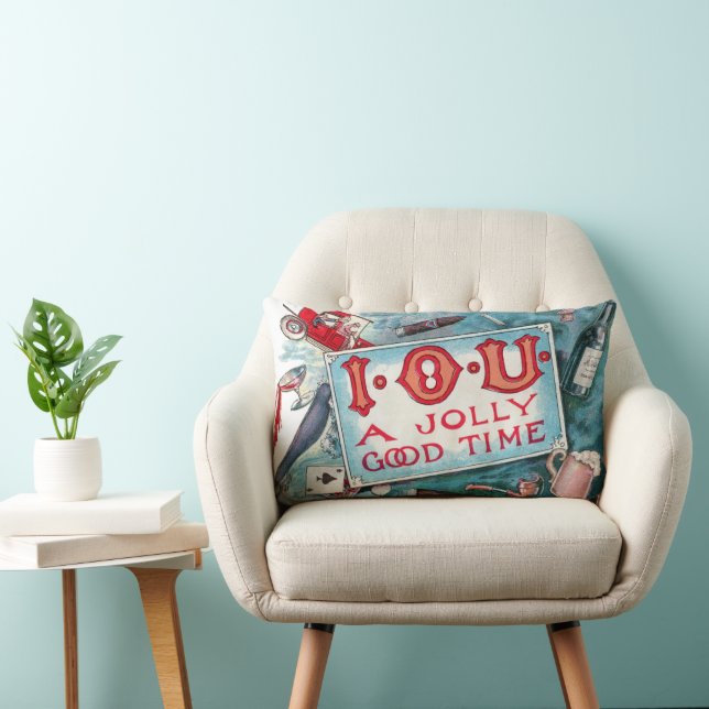 Coussin Rectangle Fête aux Vices Anciens, Jeux d'Argent Boisson Fume (Chaise)