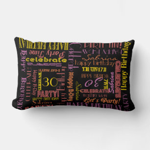 Coussin Rectangle Fête d'anniversaire ! Duel Nom personnalisé et âge