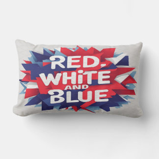 Coussin Rectangle Fête de l'Indépendance, Rouge Blanc & Bleu