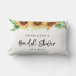 Coussin Rectangle Fête de mariage Tournesol Aquarelle Florale