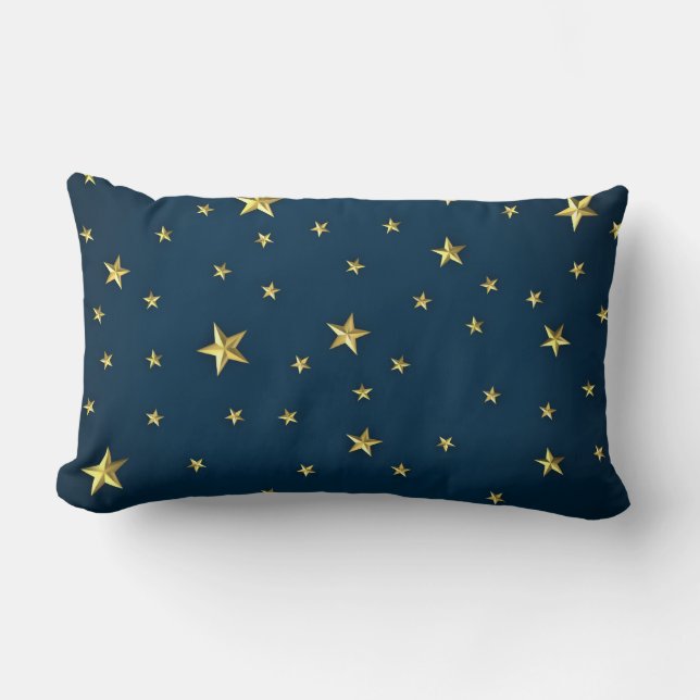 Coussin Rectangle Fête des Etoiles Bleues de Noël (Recto)