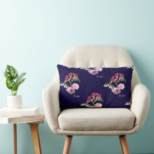 Coussin Rectangle Fête des Mères Florales Bleues