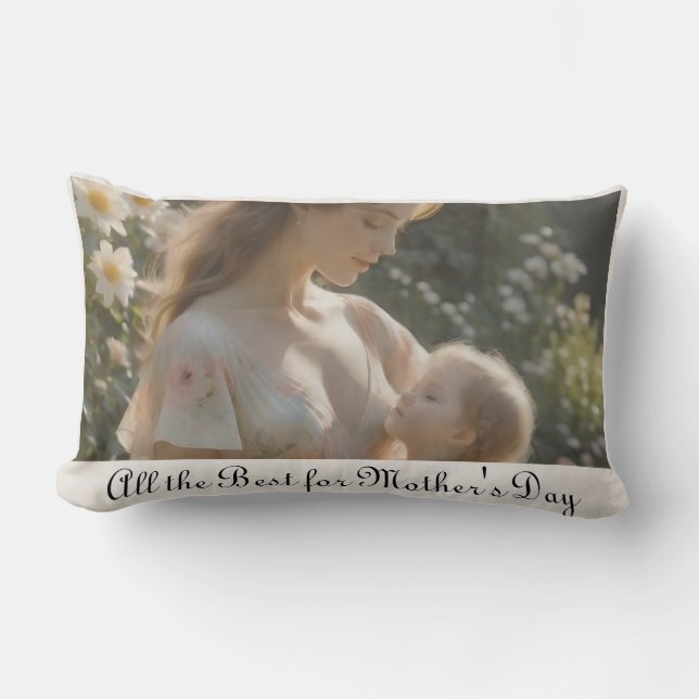 Coussin Rectangle Fête des Mères - Un Jardin Adorable (Recto)