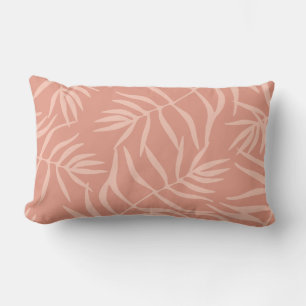 Coussin Rectangle Feuillage floral corail tropical rose été