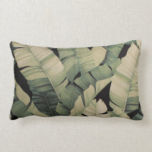 Coussin Rectangle Feuille botanique vintage de banane d'impression