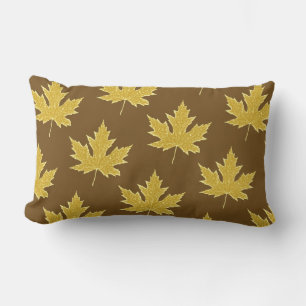 Coussin Rectangle Feuille de chêne - brun clair et brun