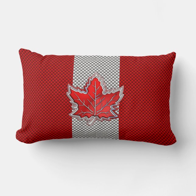 Coussin Rectangle Feuille d'érable rouge canadienne en fibre de carb (Recto)