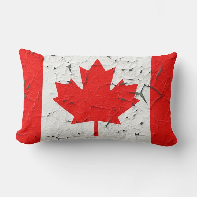 Coussin Rectangle Feuille d'érable rouge canadienne Paint peint CANA (Recto)
