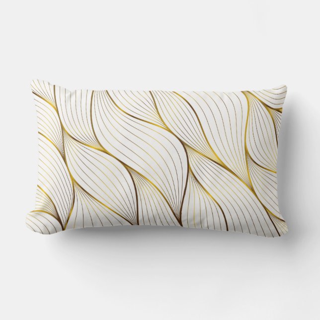 Coussin Rectangle Feuille d'ornement en or (Recto)
