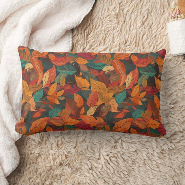 Coussin Rectangle Feuilles d'automne colorées (Couverture)