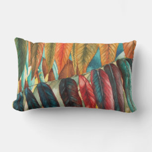 Coussin Rectangle feuilles d'automne colorées insolites contemporai