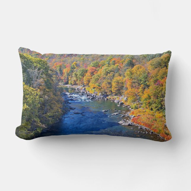 Coussin Rectangle Feuilles d'automne Flançant Clear River (Recto)