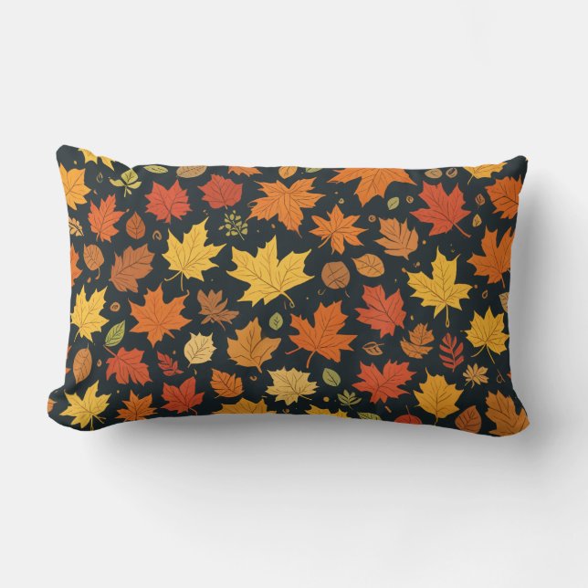 Coussin Rectangle Feuilles d'automne Lumbar Légumes (Recto)