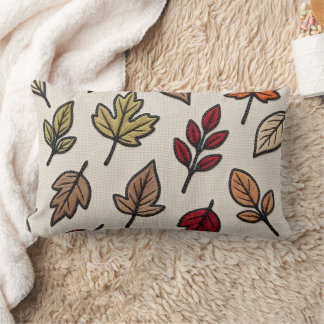 Coussin Rectangle Feuilles d'automne modernes brodées esthétiques