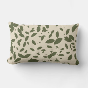 Coussin Rectangle Feuilles d'automne qui tombent vert olive